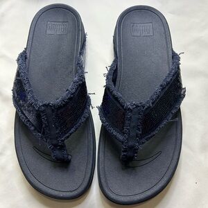 Fit flop SURFA Sequin Toe-Post Sandals size 10